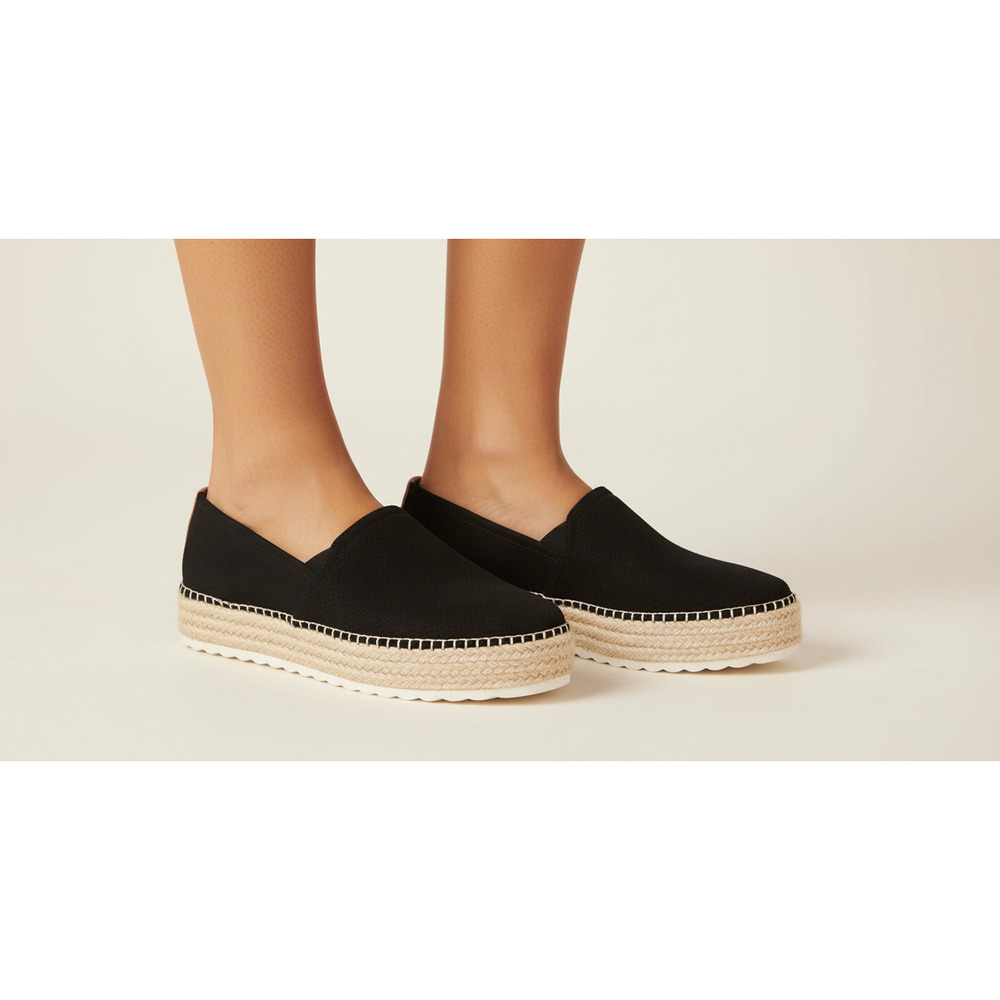 Dr. Scholl’s Women’s Sunray Espadrille Loafer Black Size 9.5 Platform Slip Ons